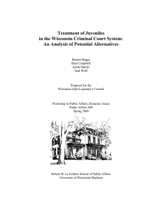 Treatment of Juveniles in the Wisconsin Criminal Court System: