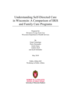 Understanding Self-Directed Care in Wisconsin: A Comparison of IRIS