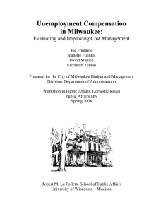 Unemployment Compensation in Milwaukee: Evaluating and Improving Cost Management