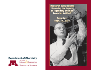 Research Symposium: Honoring the legacy of legendary chemist Izaak M. Kolthoff