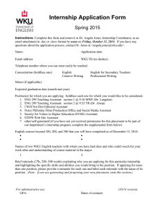 Internship Application Form Spring 2015