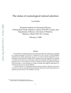 The status of cosmological natural selection