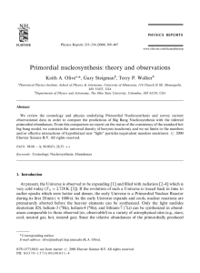 Primordial nucleosynthesis: theory and observations * Keith A. Olive