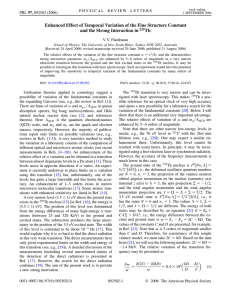 Enhanced Effect of Temporal Variation of the Fine Structure Constant Th