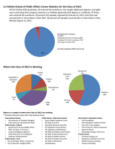 La Follette School of Public Affairs Career Statistics for the Class of 2012
