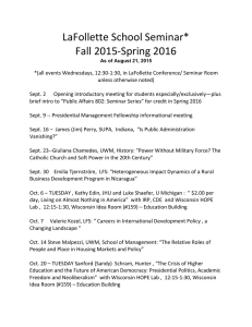 LaFollette School Seminar* Fall 2015-Spring 2016