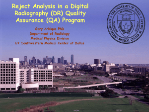 Reject Analysis in a Digital Radiography (DR) Quality Assurance (QA) Program