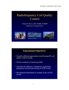 Radiofrequency Coil Quality Control Educational Objectives