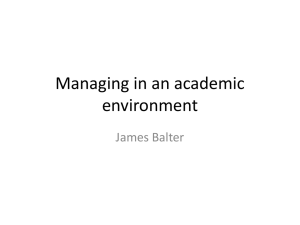 Managing in an academic environment James Balter