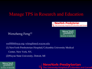Manage TPS in Research and Education Wenzheng Feng