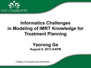 Informatics Challenges in Modeling of IMRT Knowledge for Treatment Planning