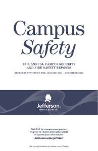 Campus Safety 2015 ANNUAL CAMPUS SECURITY AND FIRE SAFETY REPORTS