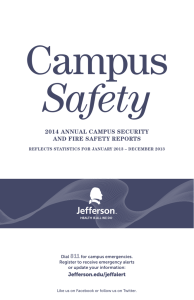 Campus Safety 2014 ANNUAL CAMPUS SECURITY AND FIRE SAFETY REPORTS