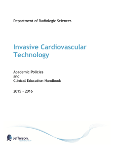 Invasive Cardiovascular Technology Department of Radiologic Sciences