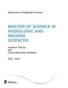 MASTER OF SCIENCE IN RADIOLOGIC AND IMAGING
