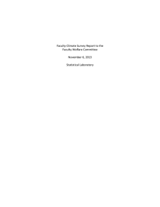 Faculty Climate Survey Report to the Faculty Welfare Committee November 6, 2013