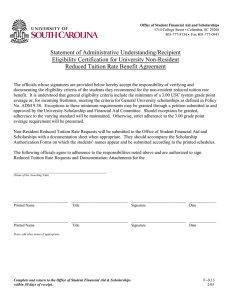 Statement of Administrative Understanding/Recipient Eligibility Certification for University Non-Resident