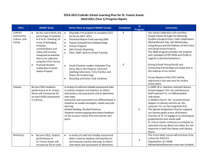 2010-2013 Catholic School Learning Plan for St. Francis Xavier