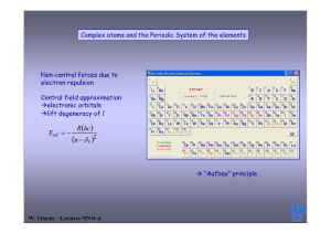 Complex atoms and the Periodic System of the elements electron repulsion