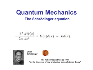 Quantum Mechanics The Schrödinger equation