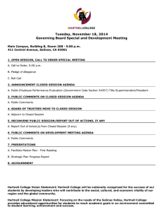 Tuesday, November 18, 2014 Governing Board Special and Development Meeting