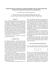 COMPUTATIONALLY EFFICIENT GABOR TRANSFORM AND ITS APPLICATION FOR