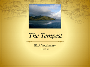 The Tempest ELA Vocabulary List 2