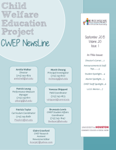 CWEP NewsLine September 2015 Volume 20 Issue 1