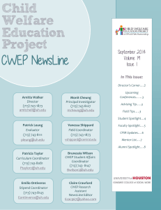 CWEP NewsLine September 2014 Volume 19 Issue 1