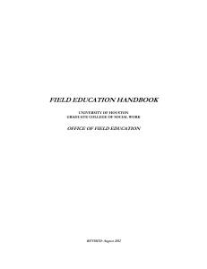 FIELD EDUCATION HANDBOOK