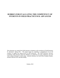 RUBRICS FOR EVALUATING THE COMPETENCY OF