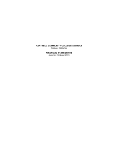 HARTNELL COMMUNITY COLLEGE DISTRICT FINANCIAL STATEMENTS Salinas, California June 30, 2014 and 2013