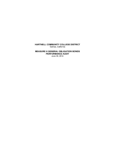 HARTNELL COMMUNITY COLLEGE DISTRICT  MEASURE H GENERAL OBLIGATION BONDS PERFORMANCE AUDIT