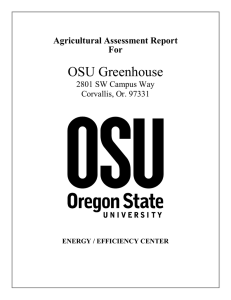OSU Greenhouse Agricultural Assessment Report For 2801 SW Campus Way