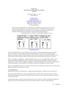 PLAD 7100 Political Research With Quantitative Methods Fall 2014 Nicholas Winter