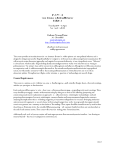 PLAP 7110 Core Seminar in Political Behavior Fall 2013