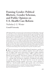 Framing Gender: Political Rhetoric, Gender Schemas, and Public Opinion on