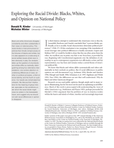 I Exploring the Racial Divide: Blacks, Whites, and Opinion on National Policy