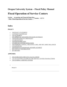 Fiscal Operation of Service Centers