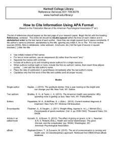 How to Cite Information Using APA Format Hartnell College Library