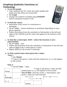 Graphing Quadratic Functions w/ Technology