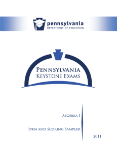 Algebra I Item and Scoring Sampler 2011