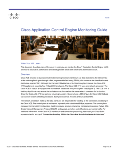 Cisco Application Control Engine Monitoring Guide What You Will Learn