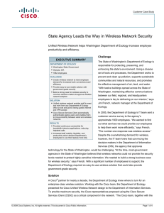 State Agency Leads the Way in Wireless Network Security