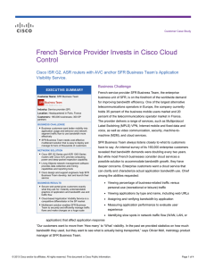 French Service Provider Invests in Cisco Cloud Control Visibility Service.