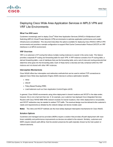 Deploying Cisco Wide Area Application Services in MPLS VPN and