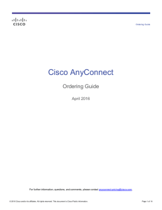 Cisco AnyConnect Ordering Guide April 2016