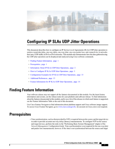 Configuring IP SLAs UDP Jitter Operations