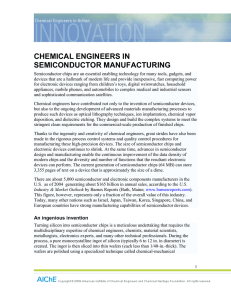 CHEMICAL ENGINEERS IN SEMICONDUCTOR MANUFACTURING