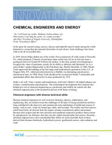 CHEMICAL ENGINEERS AND ENERGY